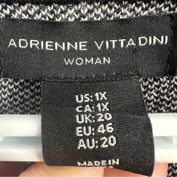 Adrienne Vittadini Hooded Checked Sweater Cardigan Open Front - Picture 5 of 5